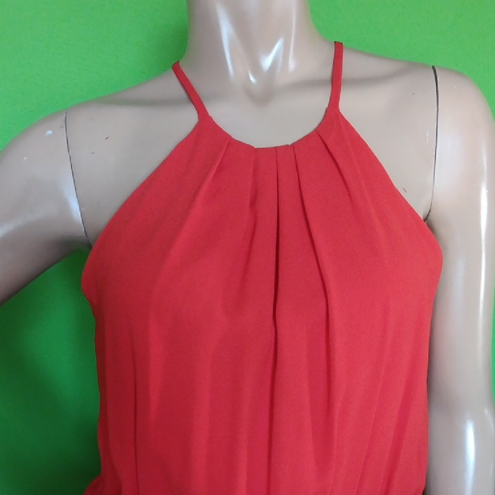 One Clothing Vibrant Red Halter Romper, Sz. Lg - Picture 3 of 7